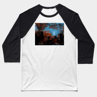 NYC Waterfront Abstraction Baseball T-Shirt